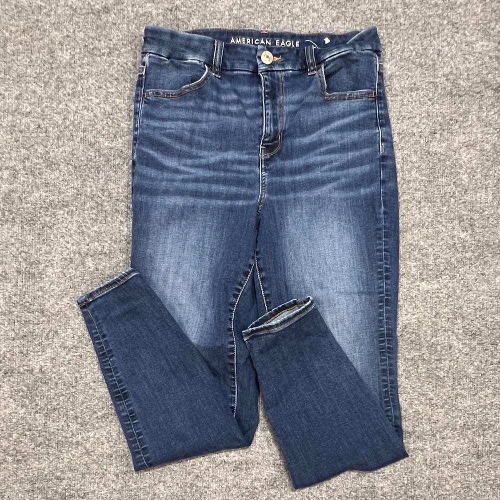 American Eagle Skinny Jeans Womens 10 Blue Ne(x)t Level Stretch High Rise
